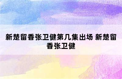 新楚留香张卫健第几集出场 新楚留香张卫健